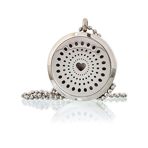 Aroma Diffuser Halsketting - Diamanten Hart - 30mm