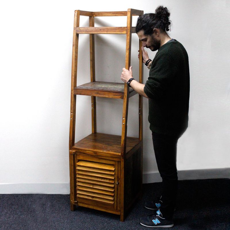 Handgemaakte Gerecycled Teak houten Display Unit met Onderkast