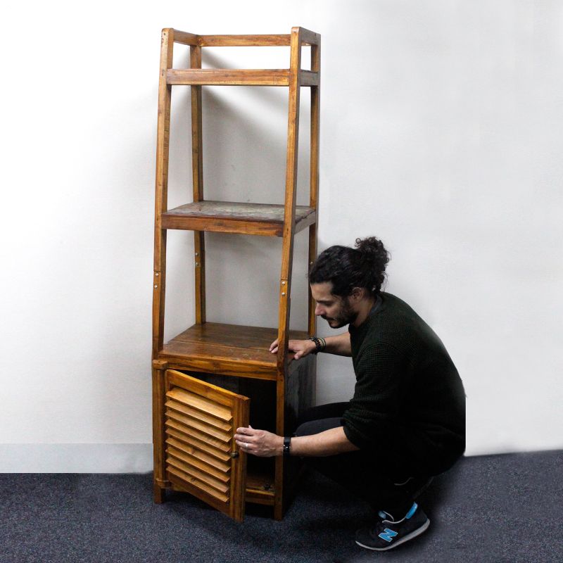 Handgemaakte Gerecycled Teak houten Display Unit met Onderkast
