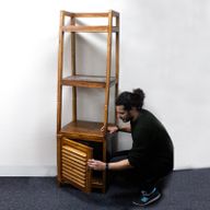 Handgemaakte Gerecycled Teak houten Display Unit met Onderkast