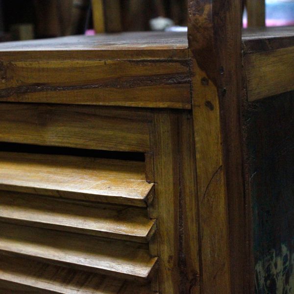 Handgemaakte Gerecycled Teak houten Display Unit met Onderkast