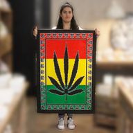 Katoenen Wand Dekoratie Doeken - Cannabis Blad