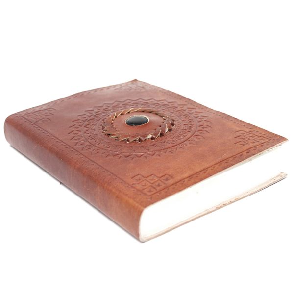 Notitieboekje - Leer - Zwarte Onyx 17 x 12cm