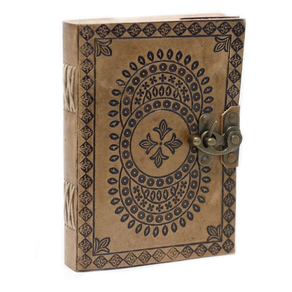 Notitieboek - Blauw Leer - Manadala 18 x 13cm