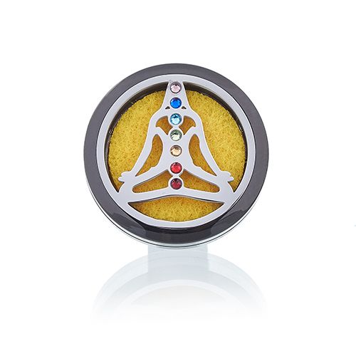 Luchtverfrisser Set voor in de Auto - Tinnen Yoga Chakra - 30mm