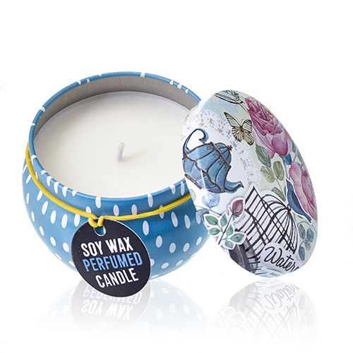 Sojawas Kaars in Decoratief Blik - Pioenrozen - 120gr