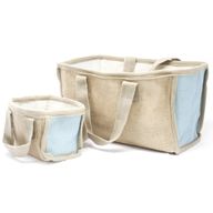 Natuurlijke Jute Winkelmand - Groot - 33x18x20cm - Grijs
