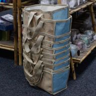 Natuurlijke Jute Winkelmand - Groot - 33x18x20cm - Geel