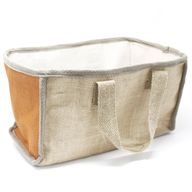 Natuurlijke Jute Winkelmand - Groot - 33x18x20cm - Okergeel