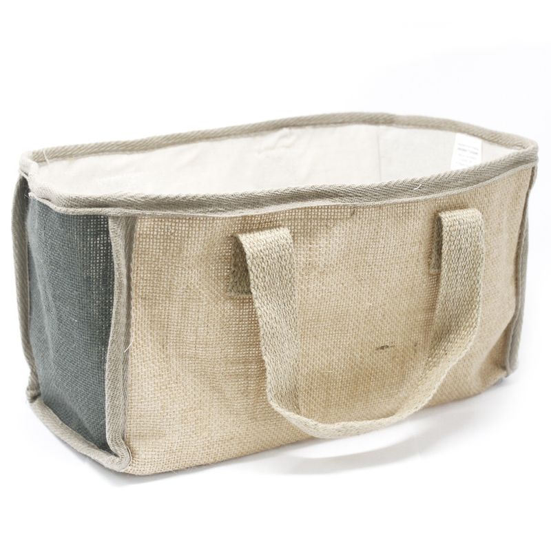 Natuurlijke Jute Winkelmand - Groot - 33x18x20cm - Grijs