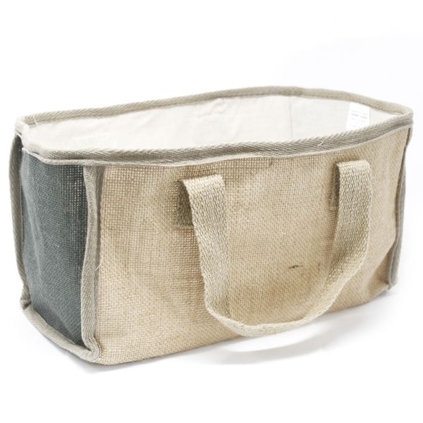Natuurlijke Jute Winkelmand - Groot - 33x18x20cm - Grijs