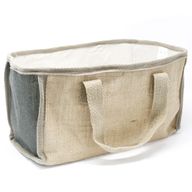Natuurlijke Jute Winkelmand - Groot - 33x18x20cm - Grijs