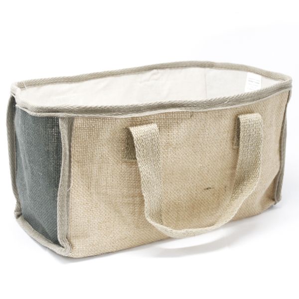 Natuurlijke Jute Winkelmand - Groot - 33x18x20cm - Grijs