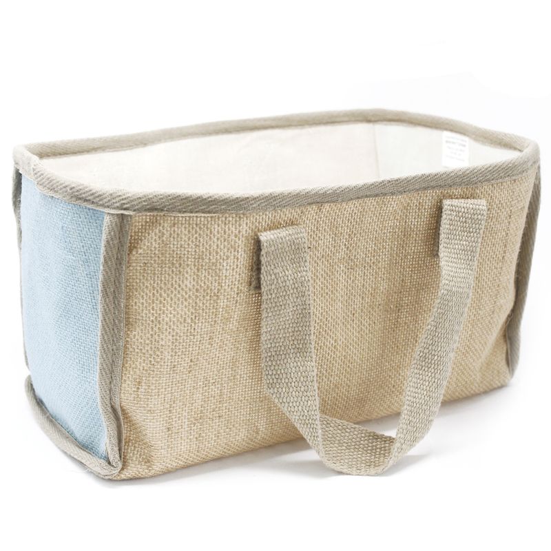 Natuurlijkw Jute Winkelmand - Groot - 33x18x20cm - Teal