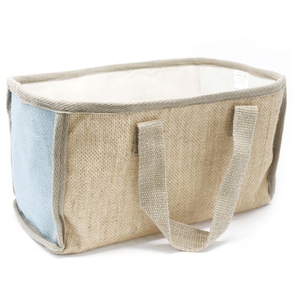 Natuurlijkw Jute Winkelmand - Groot - 33x18x20cm - Teal