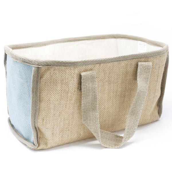 Natuurlijkw Jute Winkelmand - Groot - 33x18x20cm - Teal