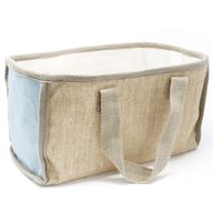 Natuurlijkw Jute Winkelmand - Groot - 33x18x20cm - Teal