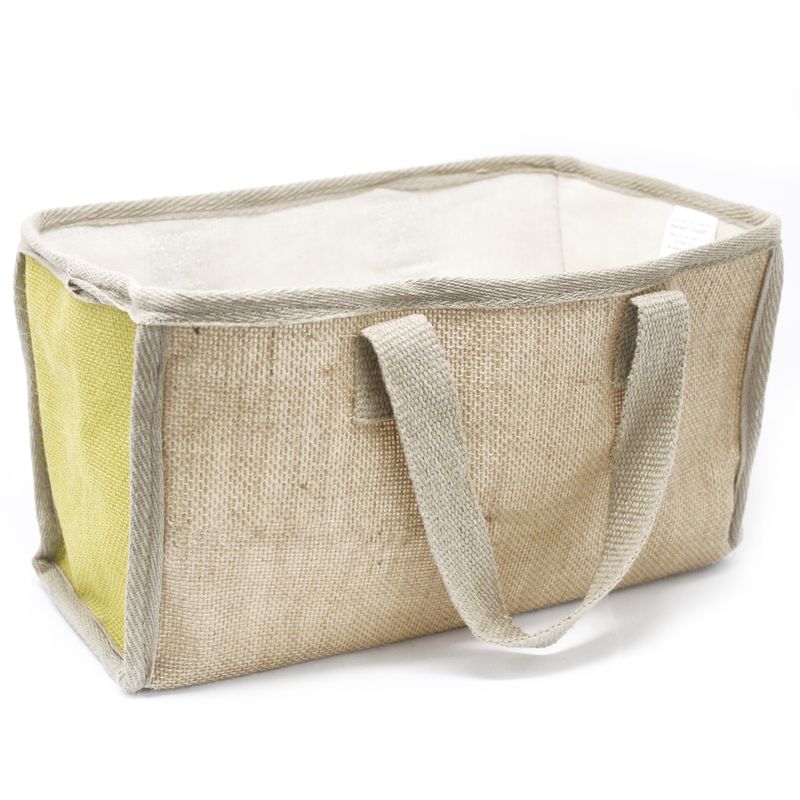 Natuurlijke Jute Winkelmand - Groot - 33x18x20cm - Geel