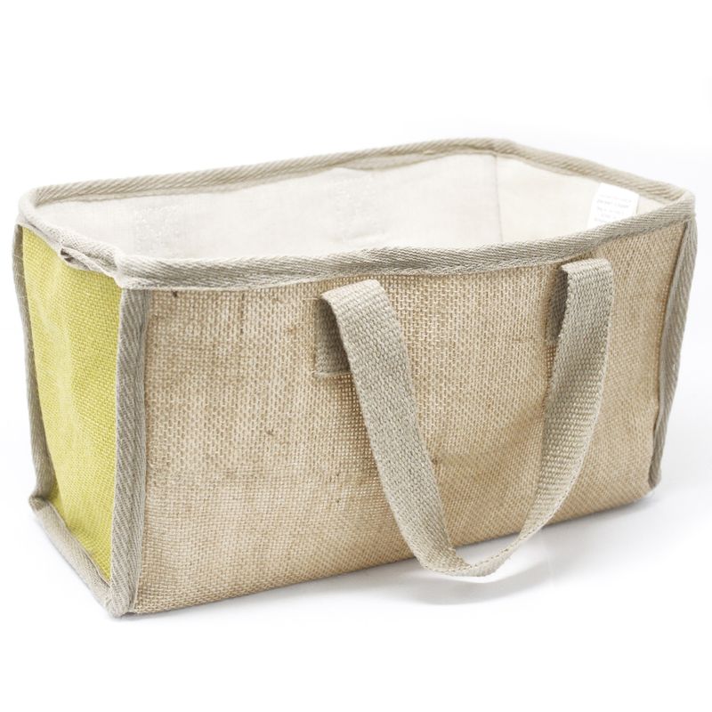 Natuurlijke Jute Winkelmand - Groot - 33x18x20cm - Geel