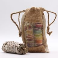 Jute Zakje met Venster - Small - 10cm x 15cm