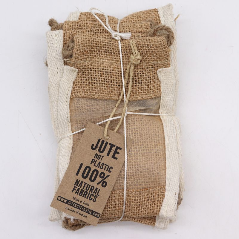 Jute Zakje met Venster - Small - 10cm x 15cm