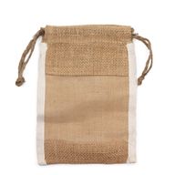 Jute Zakje met Venster - Medium - 21cm x 15cm