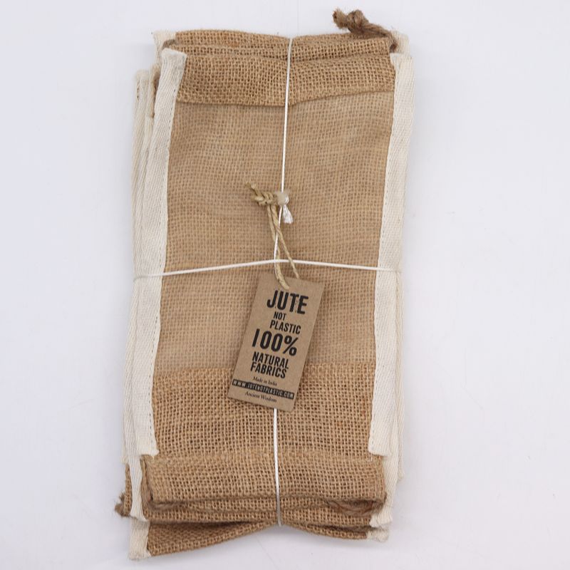 Jute Zakje met Venster - Large - 26cm x 15cm