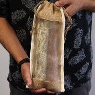 Jute Zakje met Venster - Lang - 35cm x 15cm