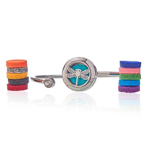 Aroma Diffuser Armband met Kristal - Libel - 20mm