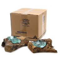 Gesmolten Glas op Houten Stronk - Kaars Houder