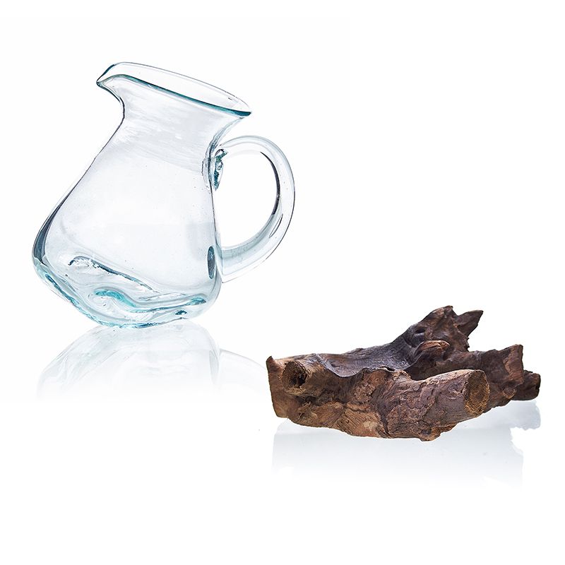 Gesmolten Glas op Houten Stronk - Water Kan