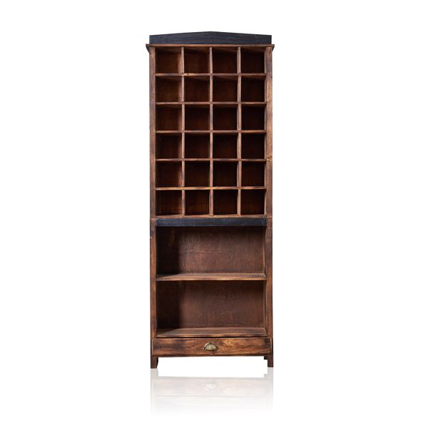 Handgemaakte Rustieke Display Kast voor Kaarsen - Brownwash