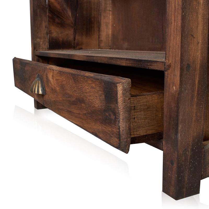 Handgemaakte Rustieke Display Kast voor Kaarsen - Brownwash