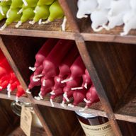 Handgemaakte Rustieke Display Kast voor Kaarsen - Brownwash