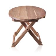 Ronde Opvouwbare Salontafel - Gerecycled Teakhout - 50 x 50cm