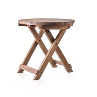 Ronde Opvouwbare Salontafel - Gerecycled Teakhout - 50 x 50cm