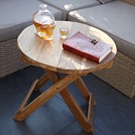 Ronde Opvouwbare Salontafel - Gerecycled Teakhout - 50 x 50cm