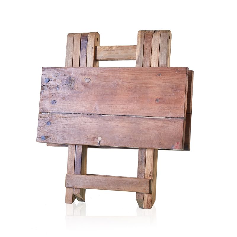 Vierkante Opvouwbare Salontafel - Gerecycled Teakhout - 50 x 50cm