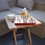 Vierkante Opvouwbare Salontafel - Gerecycled Teakhout - 50 x 50cm