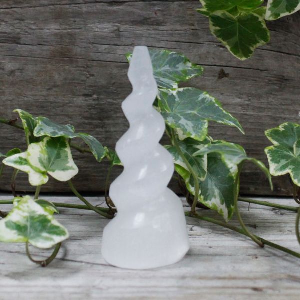 Seleniet Spiraal Eenhoorn Toren - 10 cm
