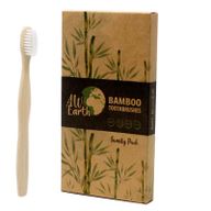 Bamboe Tandenborstel - Wit - Family Pack van 4 - Med Soft