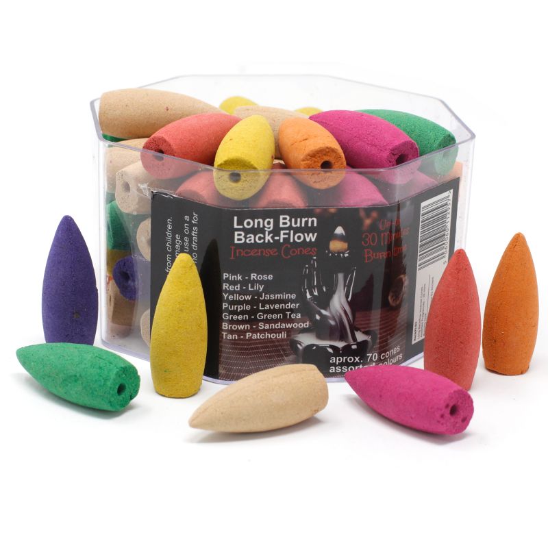 Back Flow Wierook Kegels - Mix - Lang (30 minuten brandduur)