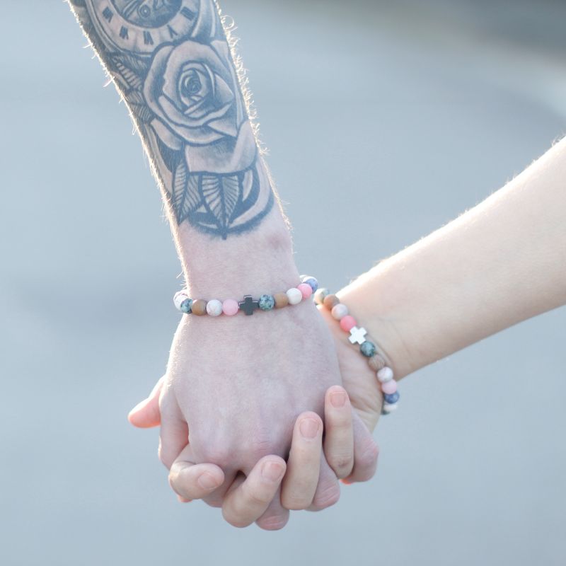 Set van 2 Edelstenen Vriendschaps Armbanden - Loyaliteit - Amazoniet & Gele Jaspis