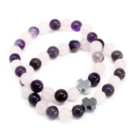 Set van 2 Edelstenen Vriendschaps Armbanden - Liefde - Amethist & Rozenkwarts