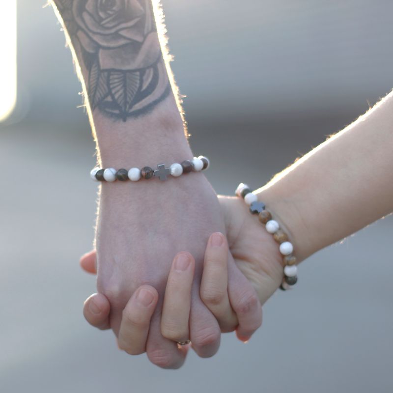 Set van 2 Edelstenen Vriendschaps Armbanden - Liefde - Amethist & Rozenkwarts