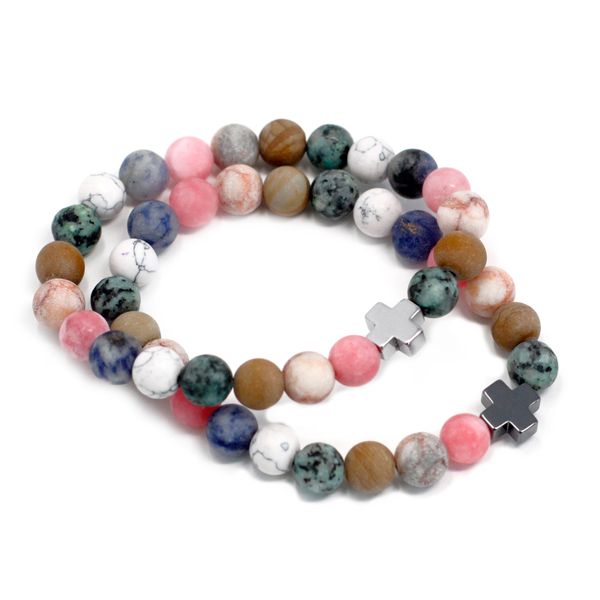 Set van 2 Edelstenen Vriendschaps Armbanden - Harmonie - Regenboog Edelstenen