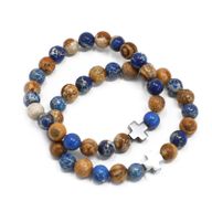 Set van 2 Edelstenen Vriendschaps Armbanden - Ondersteuning - Sodalite & Picture Steen