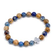 Set van 2 Edelstenen Vriendschaps Armbanden - Ondersteuning - Sodalite & Picture Steen