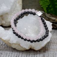 Dubbele Magnetische Edelsteen Armband - Rozenkwarts