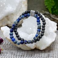 Dubbele Magnetische Edelsteen Armband - Sodaliet